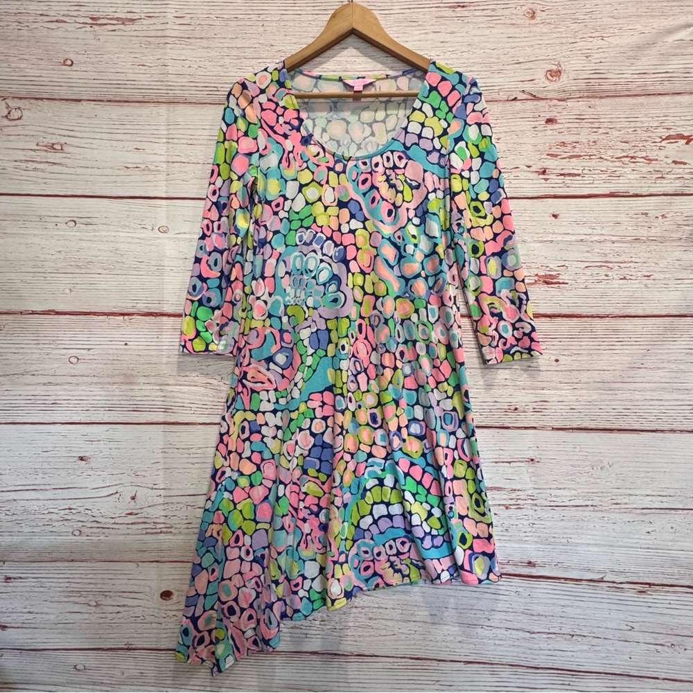 Lilly Pulitzer Ariana Asymmetrical Swing Dress in Multi Gypsy Jungle Sz S - Picture 5 of 14